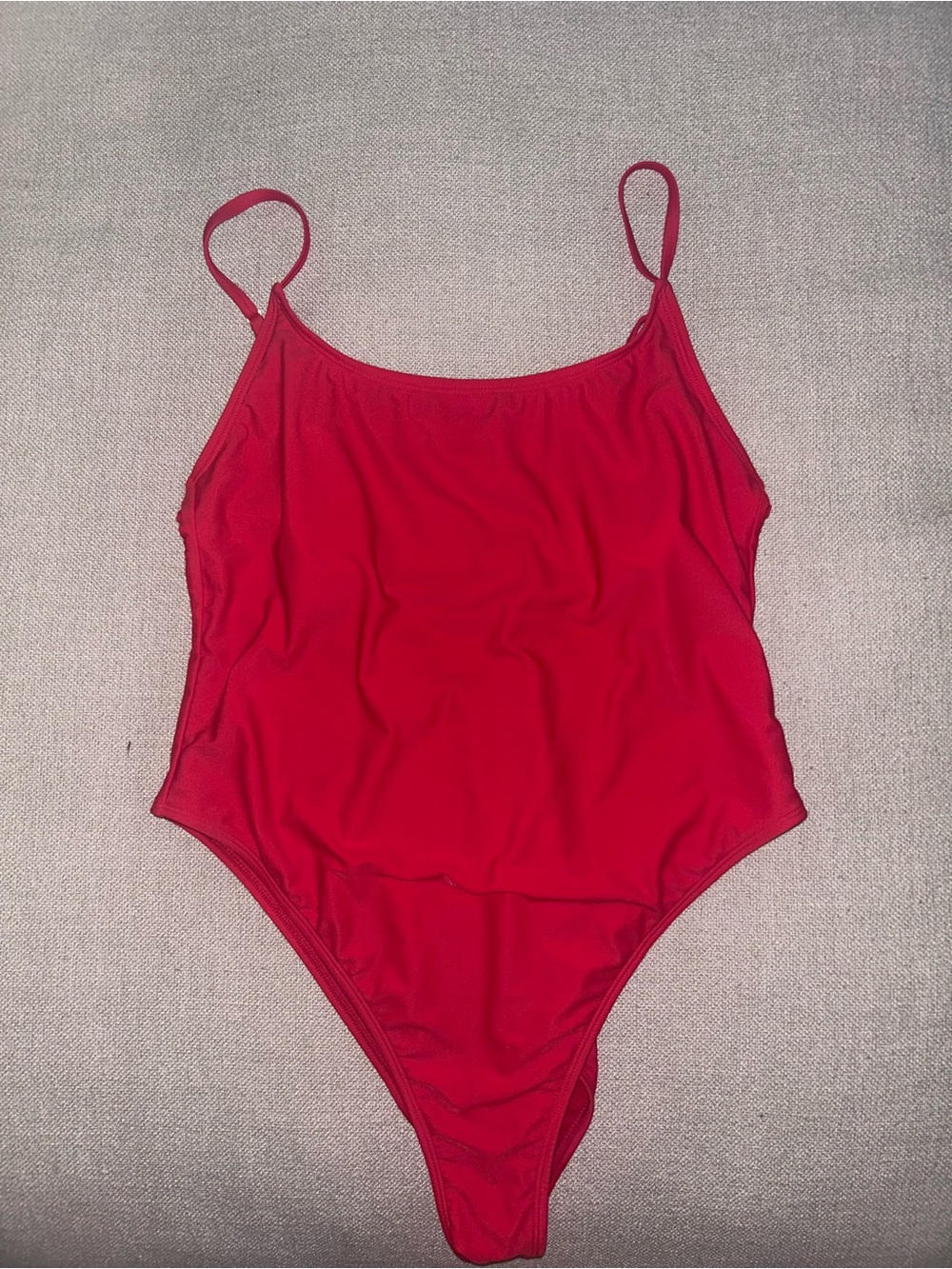 Women’s Red One-Piece Swimsuit - Classic Scoop Neck